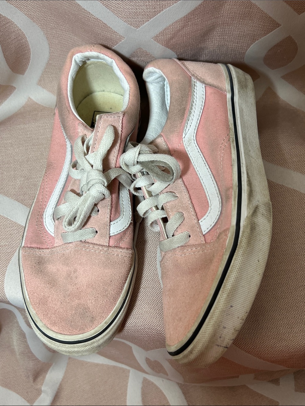 Vans Pink Suede High-Top Sneakers with White Stripe